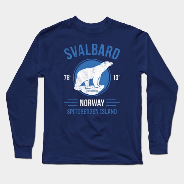 Svalbard Norway - Polar Bear in Spitsbergen Long Sleeve T-Shirt by IncognitoMode